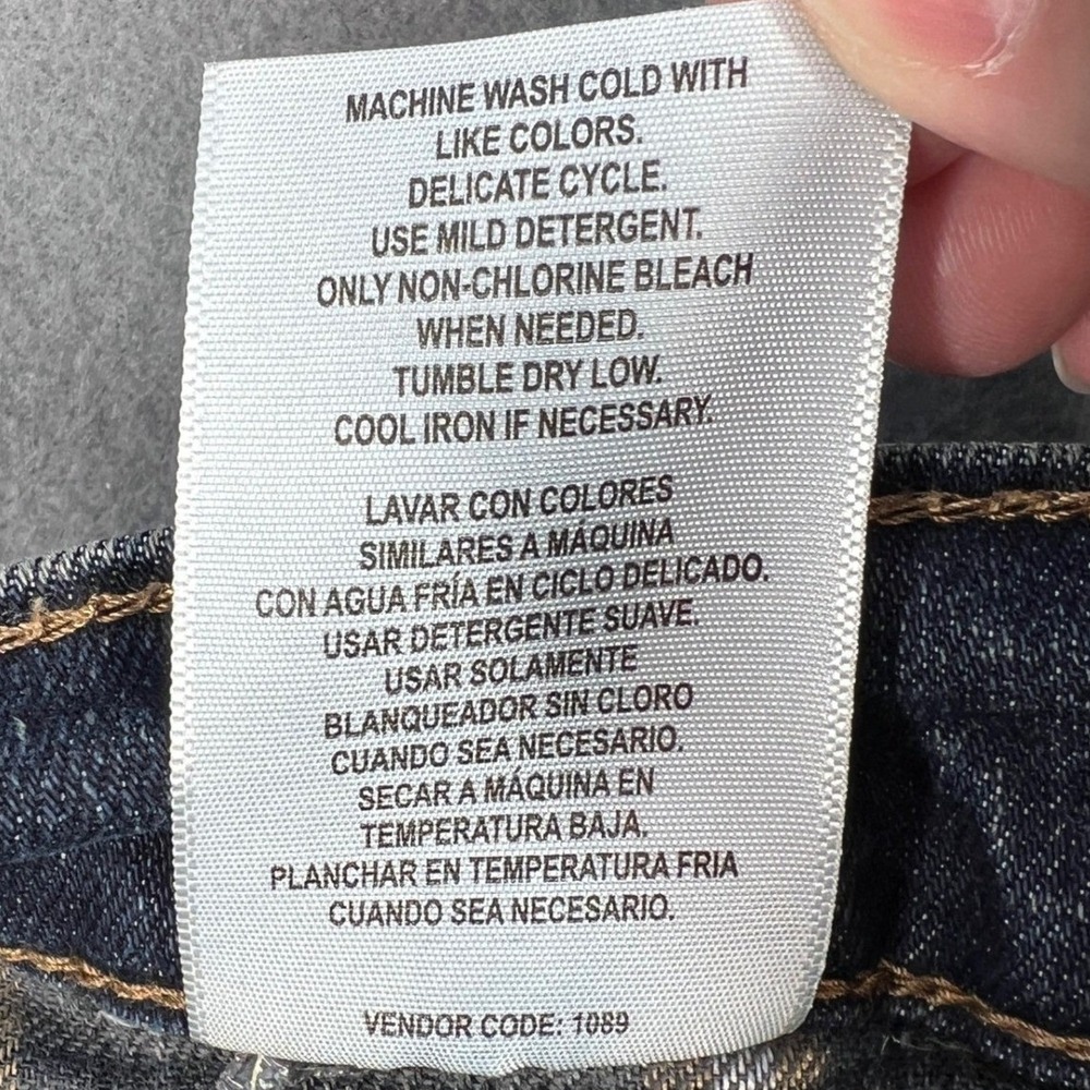 Lands End Blue Flannel Lined Traditional Fit Denim Jeans Mens 32x29 - Picture 8 of 10